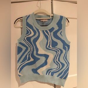Willow & Wind Blue Wave Knit Sweater Vest